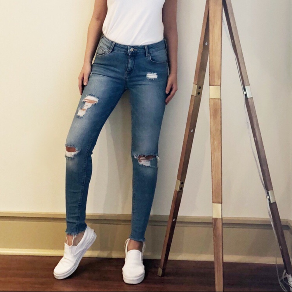 Mango skinny Ripped jeans